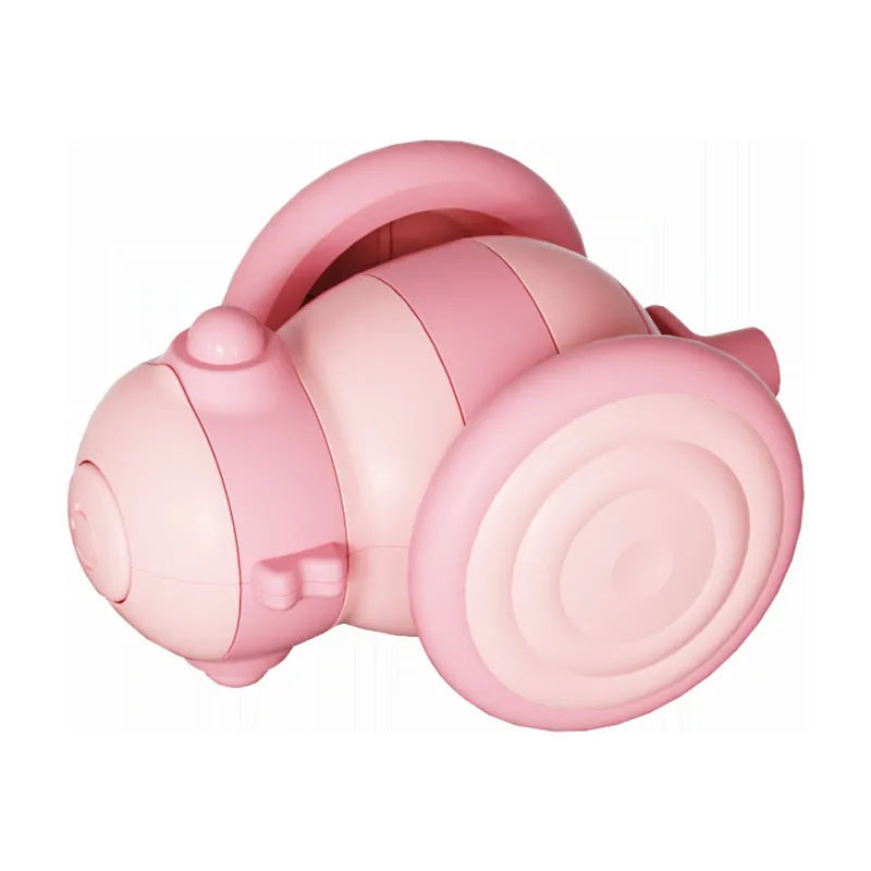 Electric bee-themed cat toy with feather attachments in pink or yellow colour options