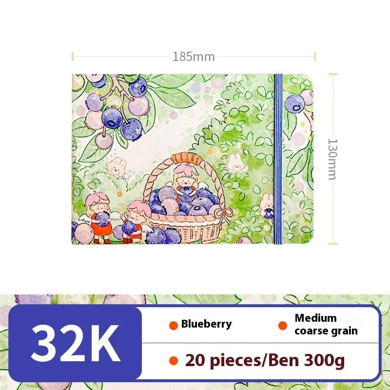 Feiluniao handmade fabric watercolour notebook in 185mm portable size, showing artistic cover design.