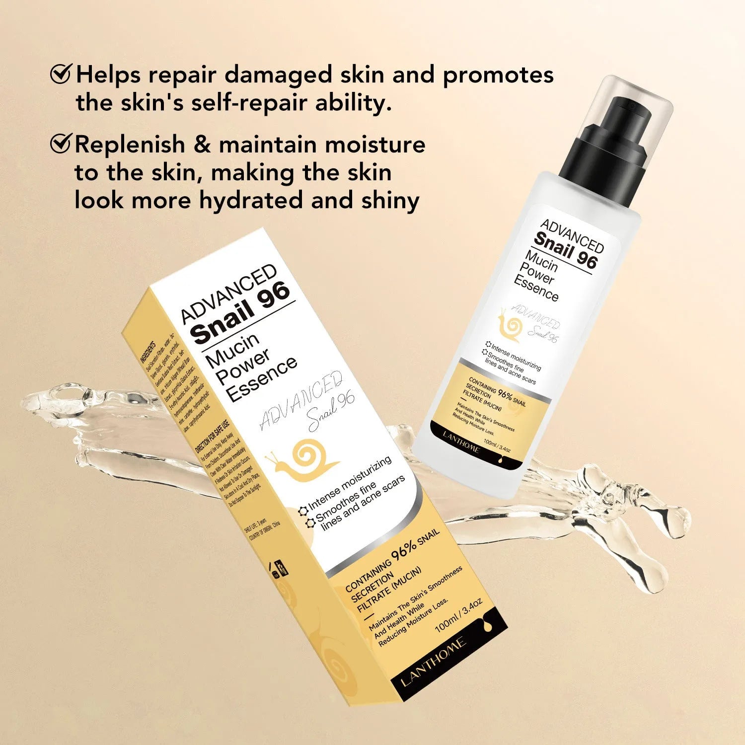 100ml snail snail serum facial essence bottle for universal skin type moisturising