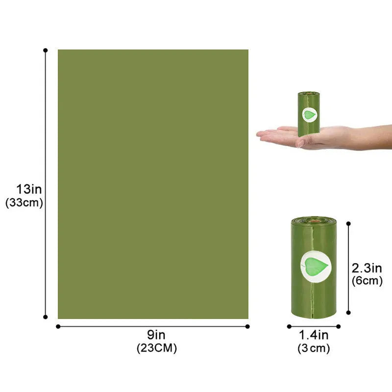 Extra thick strong leak proof dog waste bags in neutral colour with tie handles