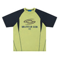Men's blue hip hop letter print T-shirt with raglan sleeves and loose fit design