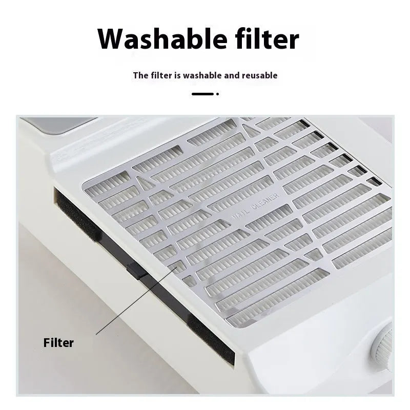 White four-in-one nail polishing machine with vacuum dust extraction system and UK plug