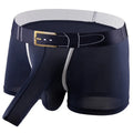 Men's solid colour ice silk boxer shorts showing mid-waist design in multiple colour options