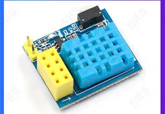 Compact DHT11 temperature and humidity WiFi node module on a white background.