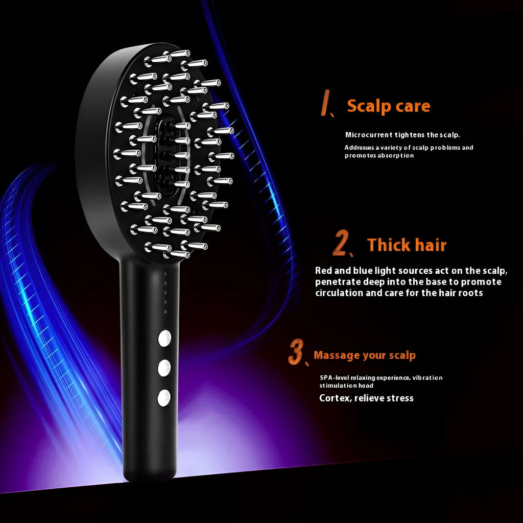 KD3802 Black scalp medicine supplying device with multifunctional vibration massage host unit.