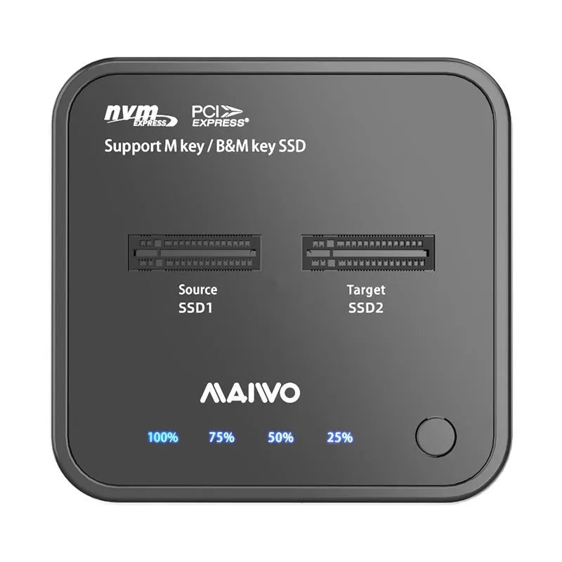 MAIWO K3016 M.2 Solid State Hard Disk Dock and copier unit with cables and power adapter.