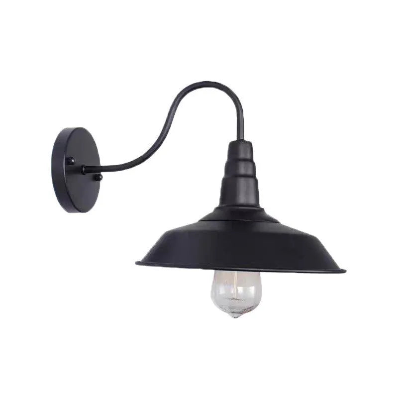 Retro style outdoor wall lamp for villa courtyards in silver or copper finish with waterproof garden lighting