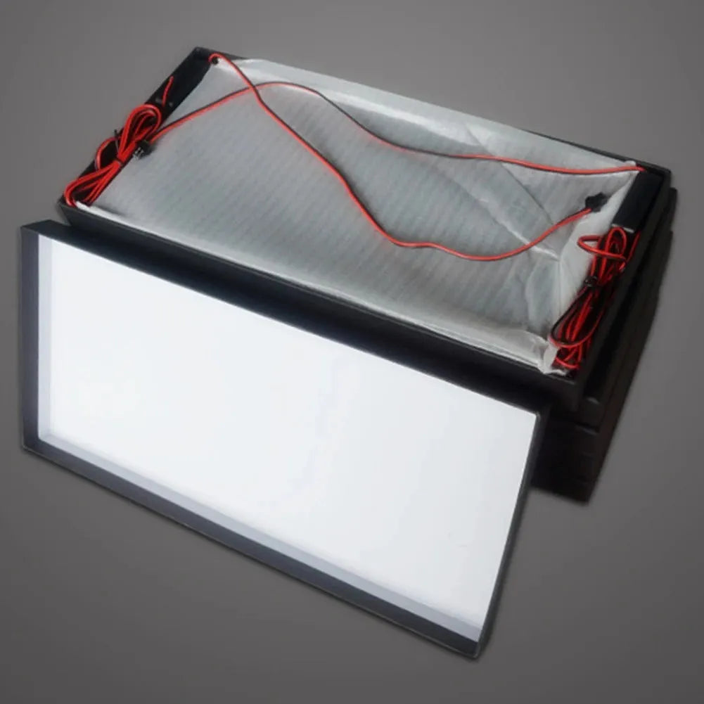 Two plastic-housed LED licence plate light bars for commercial vehicle conversion with 15 lamp beads per unit