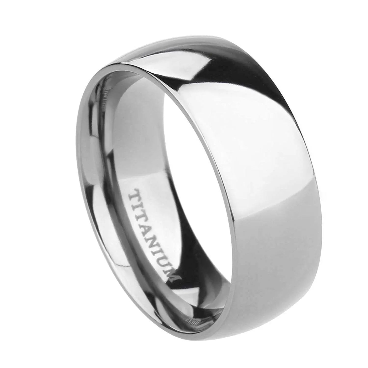 Silver titanium steel minimalist ring shown in various widths on a plain background.