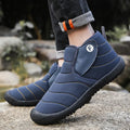 Men's waterproof cotton snow boots with non-slip rubber sole in black, blue, green, yellow colours
