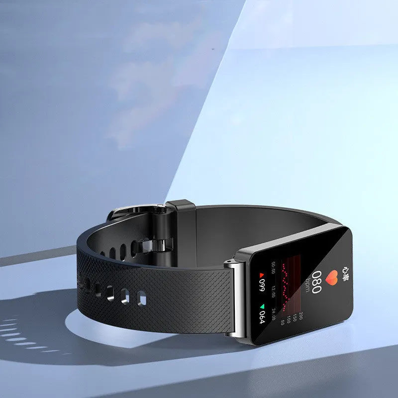 Blood Glucose EP08 Smart Bracelet in black, gold, or silver with touch screen and TPU strap