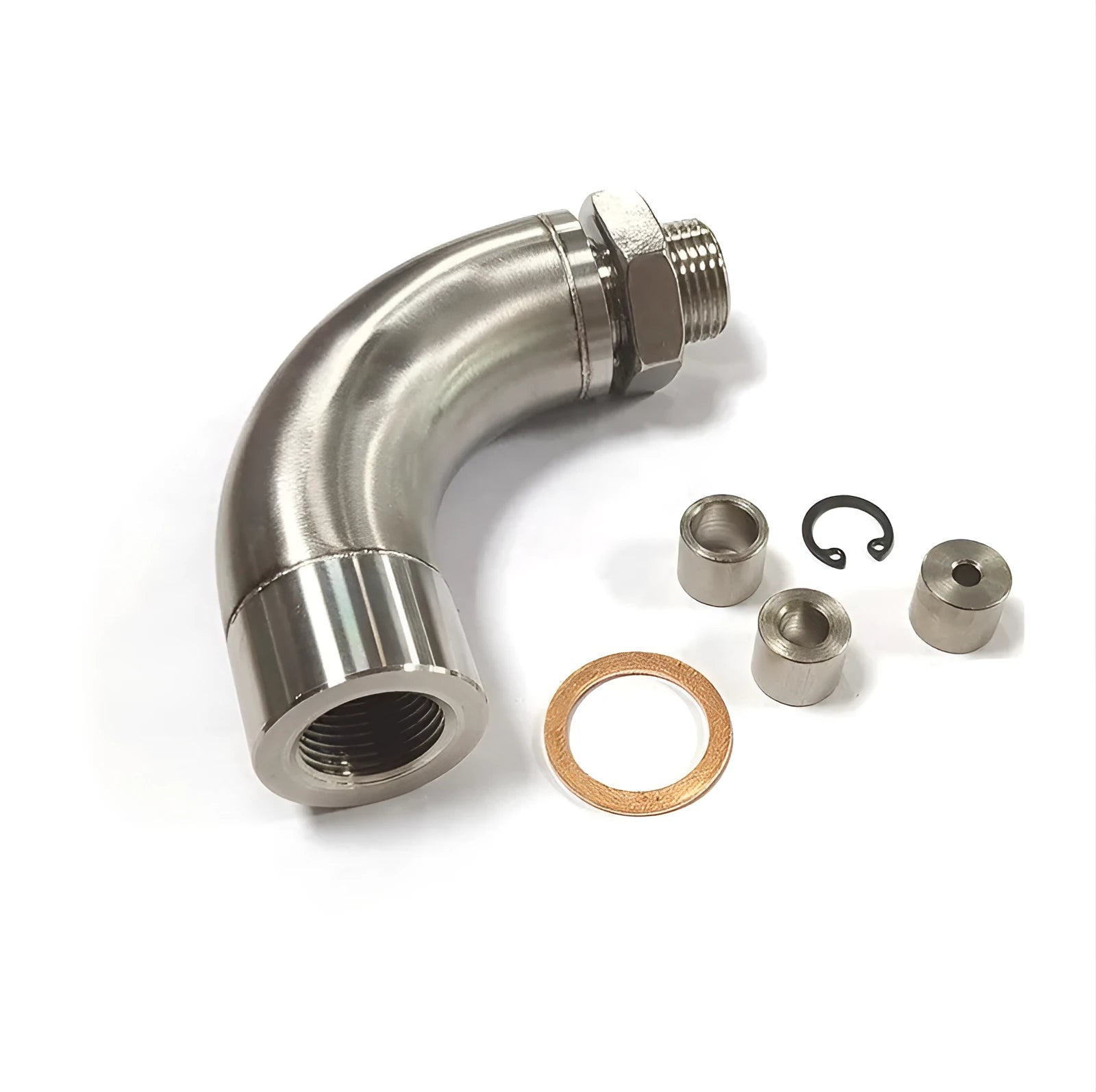 M18×1.5 automotive temperature sensor adapter with gas flow cross-over valve
