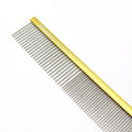 Double-sided stainless steel pet comb with 1mm fine teeth in blue option for dog and cat grooming