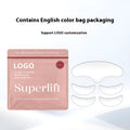 Five silicone anti-wrinkle face stickers arranged on white background