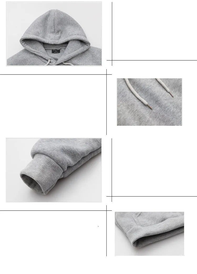 Casual men's loose long-sleeved plus fleece sweater with round neck, printed pattern, and patch pockets, in grey