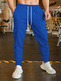 Men's linen leisure trousers with drawstring waist and 3D pattern in polyester fabric