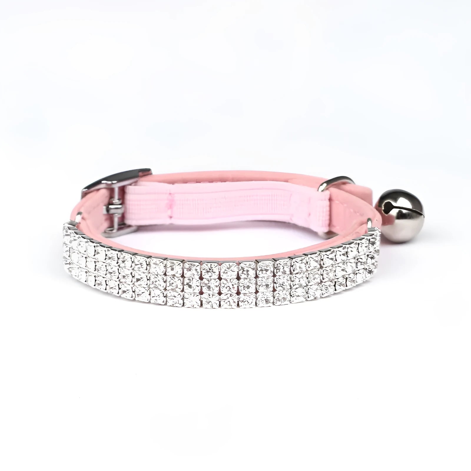 Rhinestone-studded suede velvet cat collar adjustable between 20-30 cm