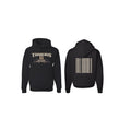 Black men's drop-shoulder sports hoodie with European sizing and long sleeves