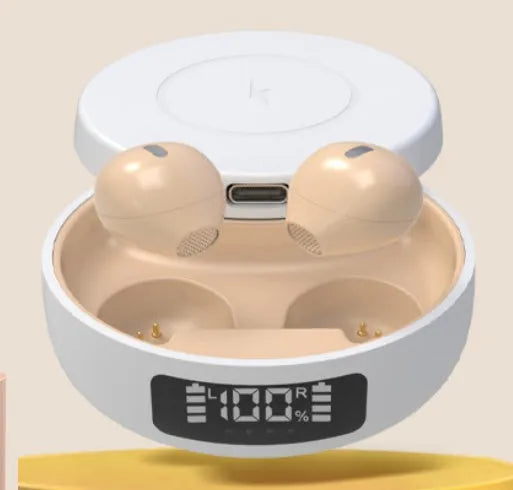 Wireless earbuds Bluetooth 5.0 semi-in-ear headset with charging case in black colour