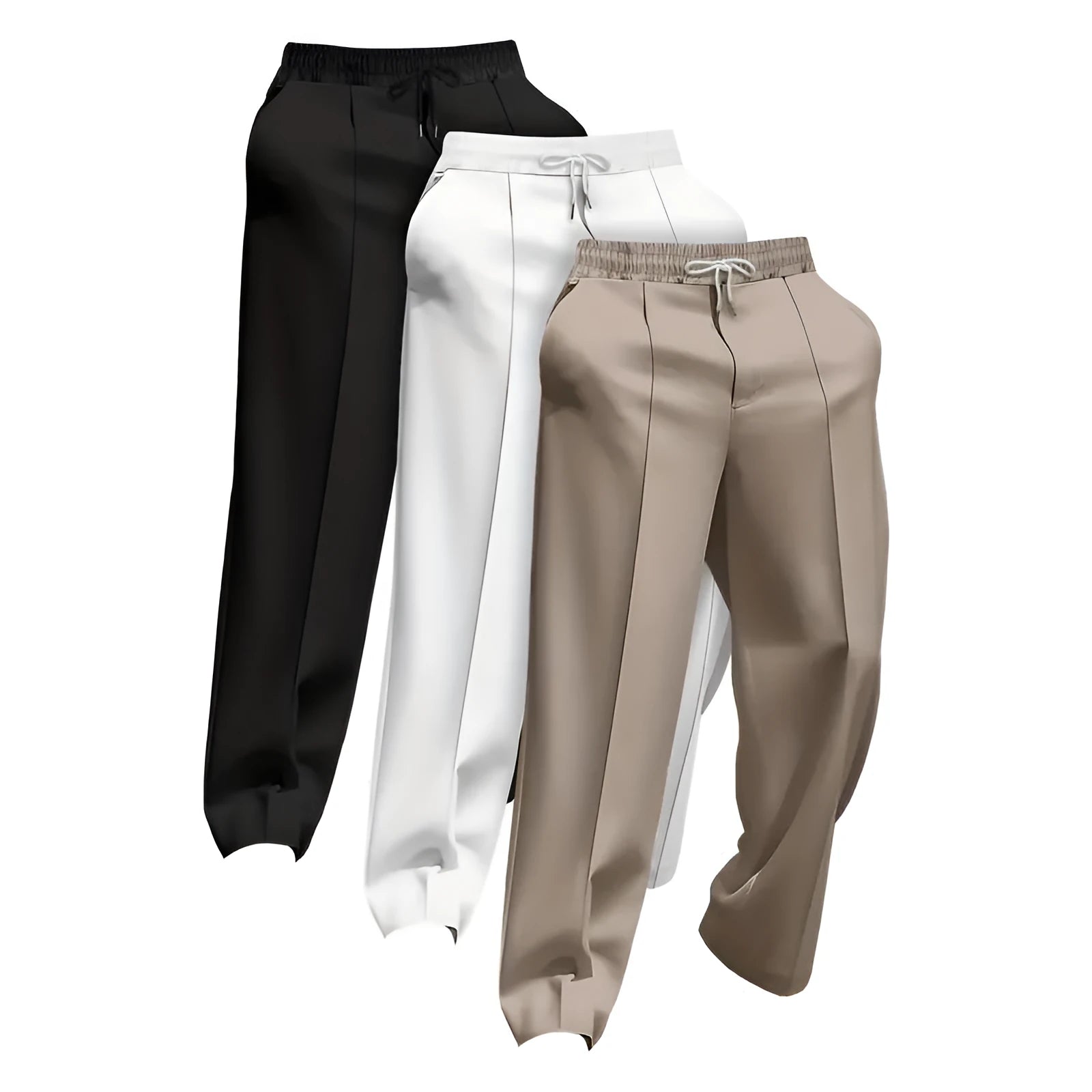 Men's solid colour loose-fit fire-retardant trousers in linen corduroy fabric.