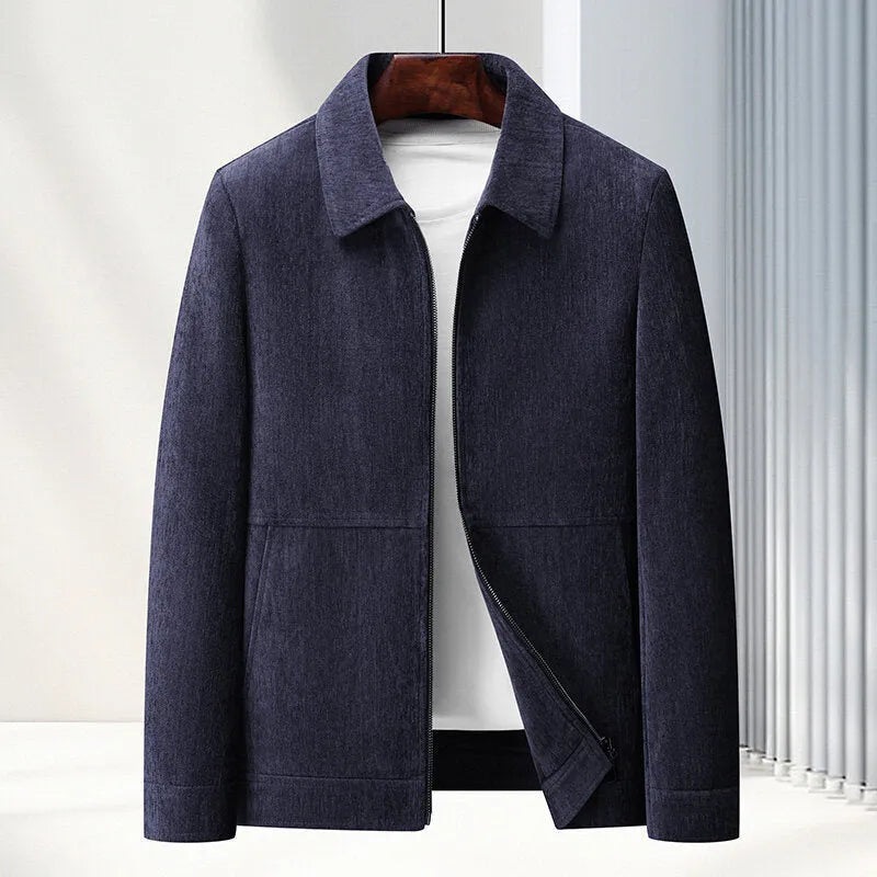 Men's casual vinylon jacket slim fit coat in four colour options for middle-aged adults
