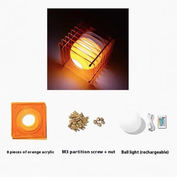 DIY moon light acrylic melaleuca lamp with LED, rechargeable, 16 colour conversion, remote control