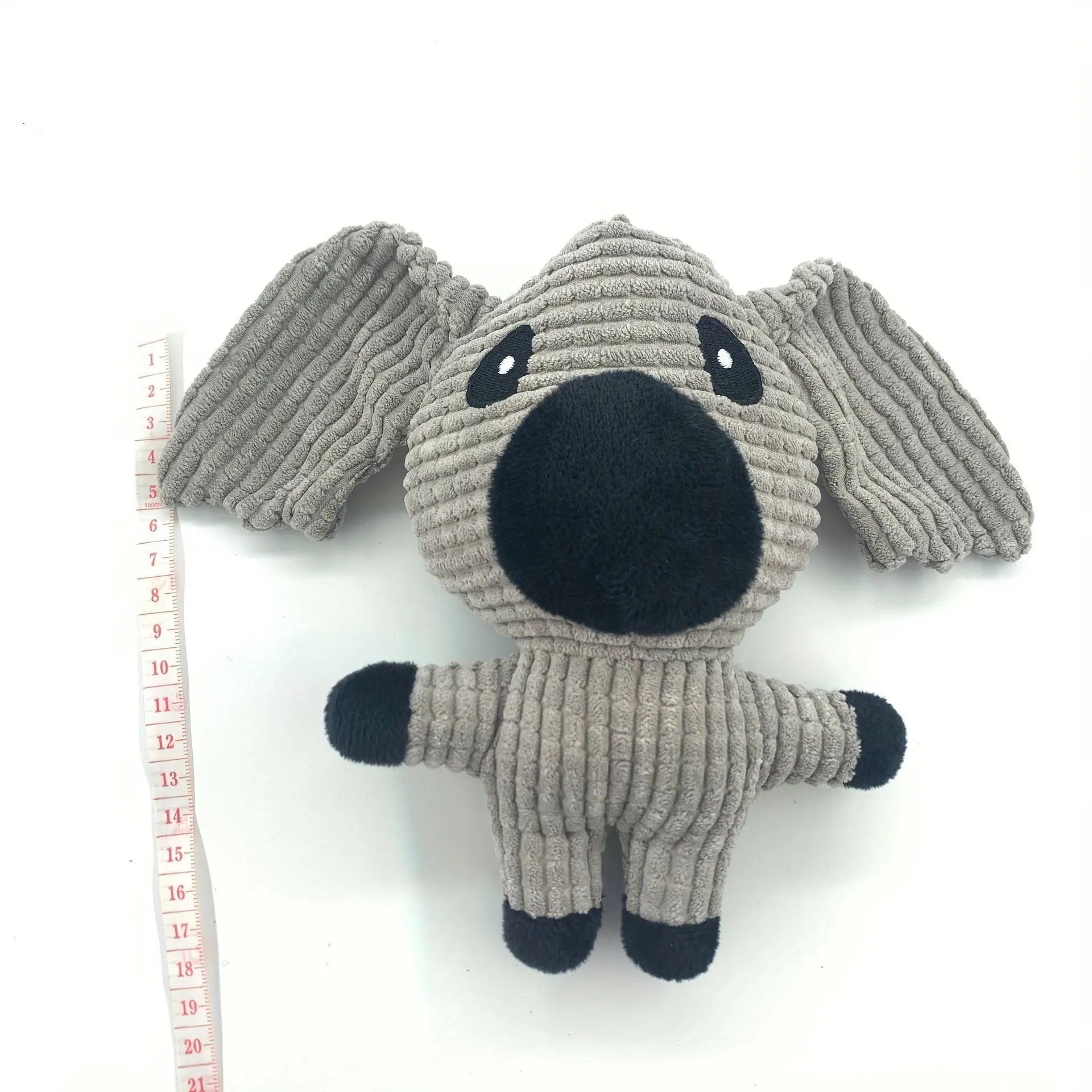 Animal shape plush dog chew toy with squeaker sound in multiple colour options