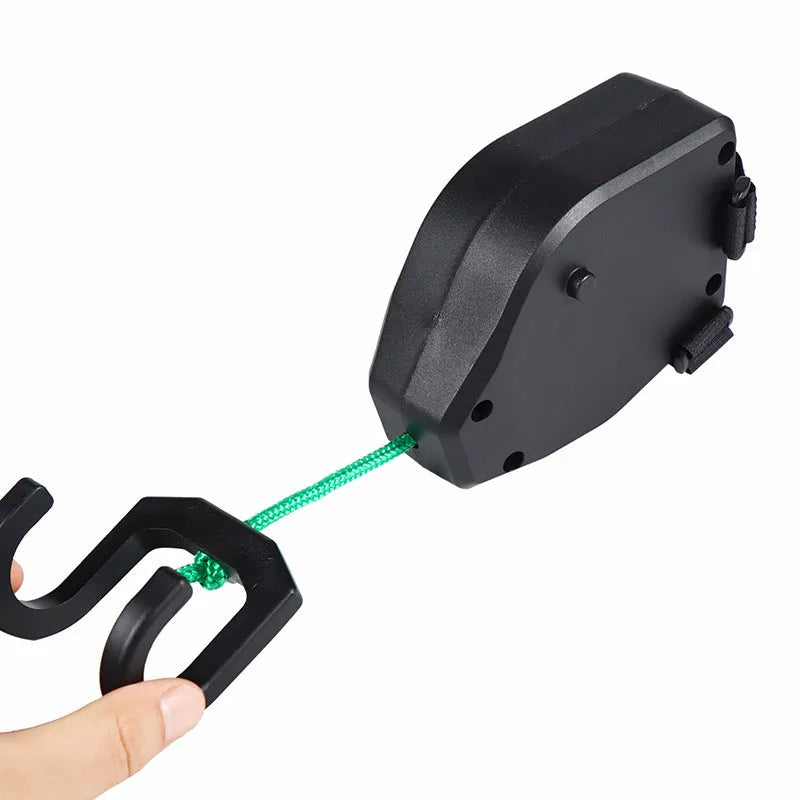Black plastic/resin bicycle trailer traction rope for connecting child trailers to adult bikes