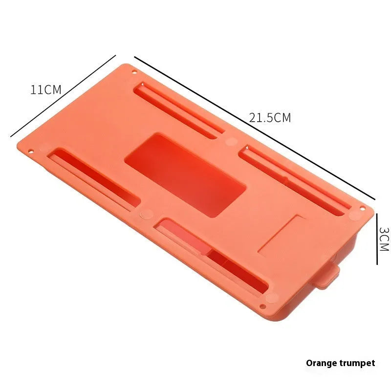 Plastic under-table storage drawer with adhesive mounting in grey colour