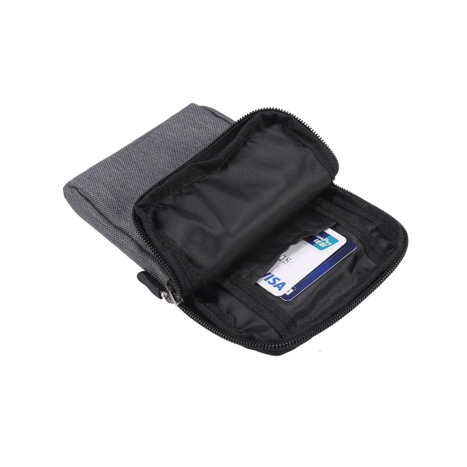 A solid colour neoprene waterproof waist bag worn diagonally across the body, shown in black.