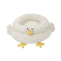 White super soft crystal velvet pet bed measuring 49x49x21cm for cats and small pets