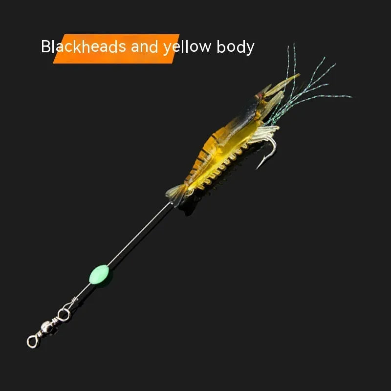 Luer soft fishing lure with 4 cm hook in six colour variations including luminous and transparent options