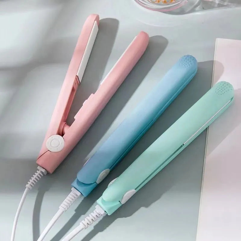 Mini hairdressing splint air bangs hair perm straightening iron with storage box in selected colour