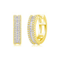 Weaving Light moissanite stud earrings in S925 silver with platinum plating, golden colour, in gift box
