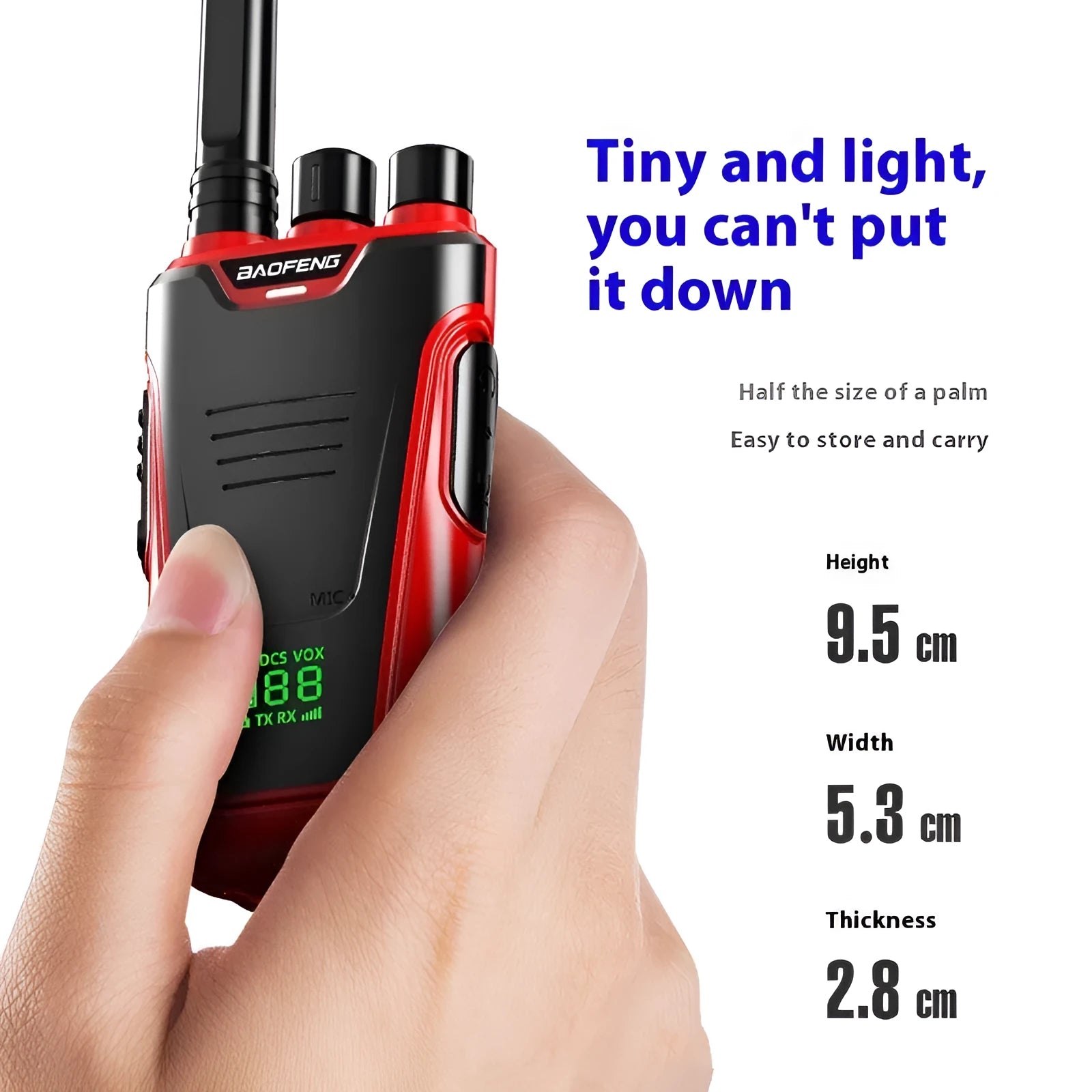 High power 10W wireless intercom with 6800mAh battery and USB charging in red and yellow colour options