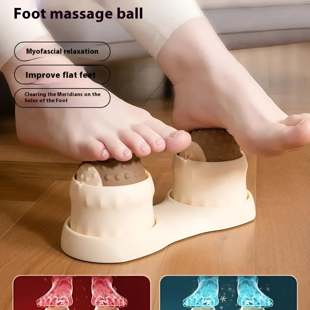 Massage ball set for cold and hot compress therapy in caramel mocha colour with dual-texture surface