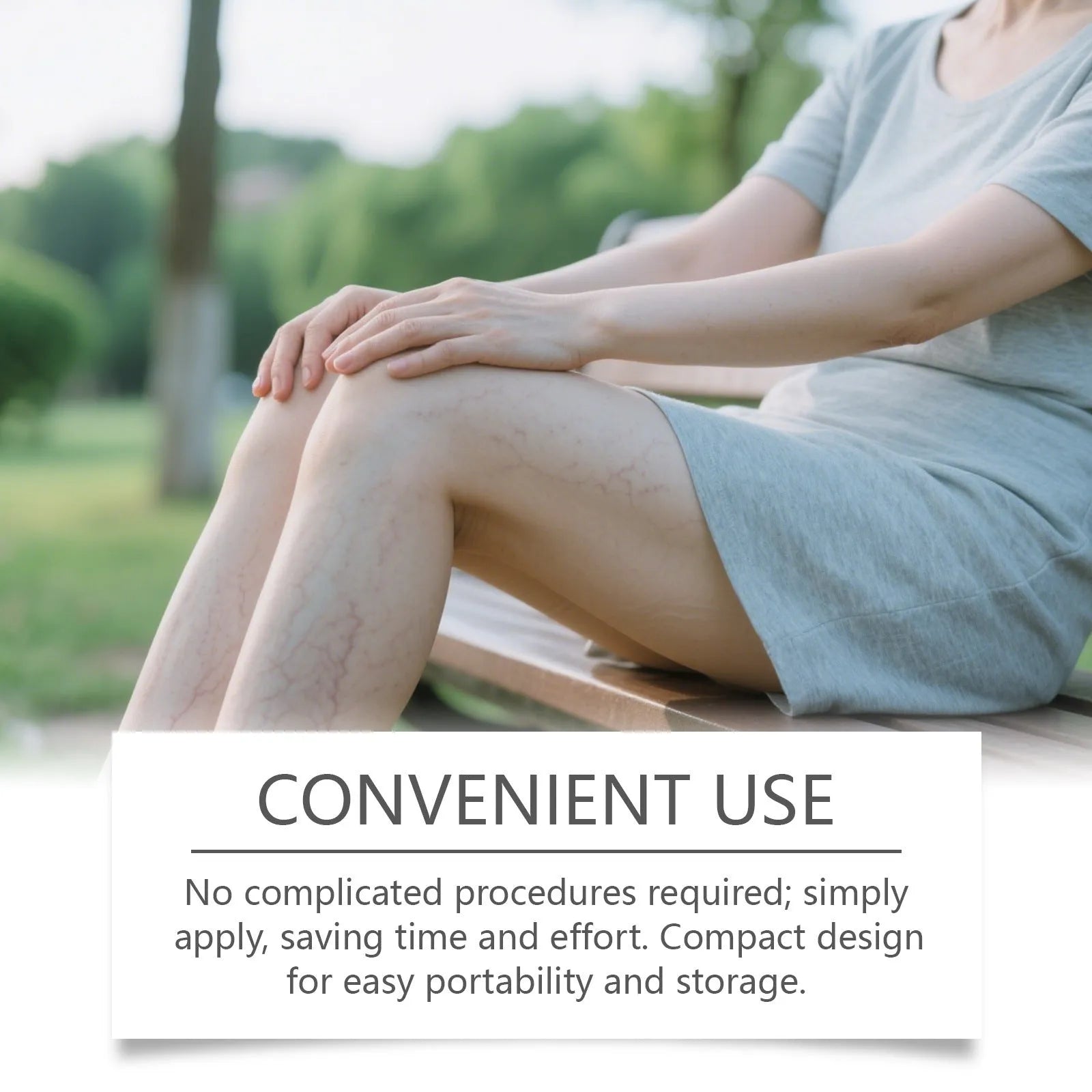 Box of 12 single-use leg care patches with plant-based ingredients for leg and foot application.