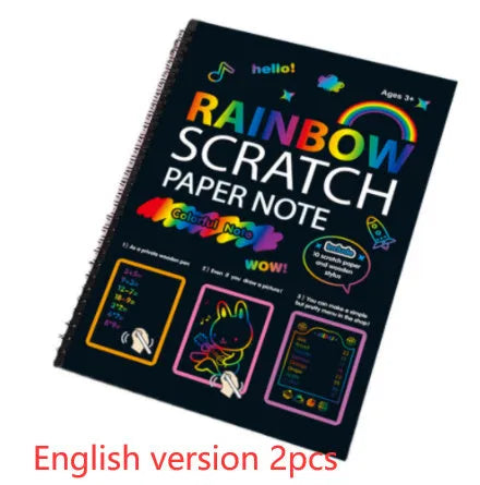 Large format children's scratch art paper with scraper tool for DIY creative painting