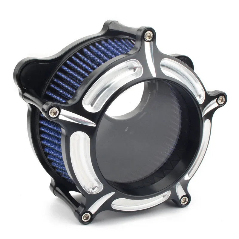 MP09-JJL aluminium air filter retrofitting accessories showing multiple colour options including black, blue, and red filter cartridges