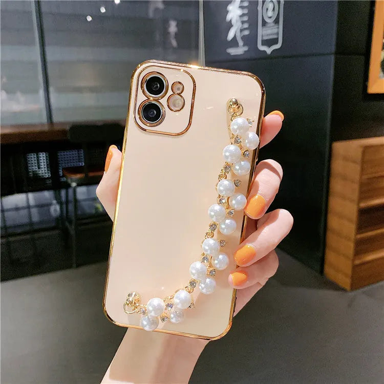 Electroplated pearl soft TPU phone case for Apple iPhone with anti-fall and anti-fingerprint protection, available in multiple colours