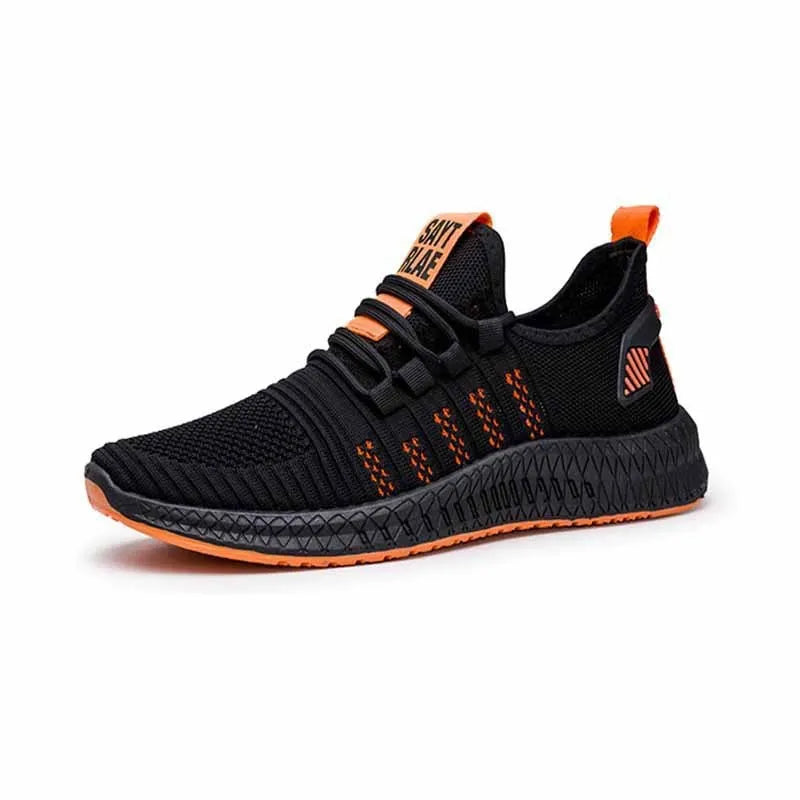 Men's casual trainers with Flying Weave upper, cross straps, and round toe design in multiple colour options