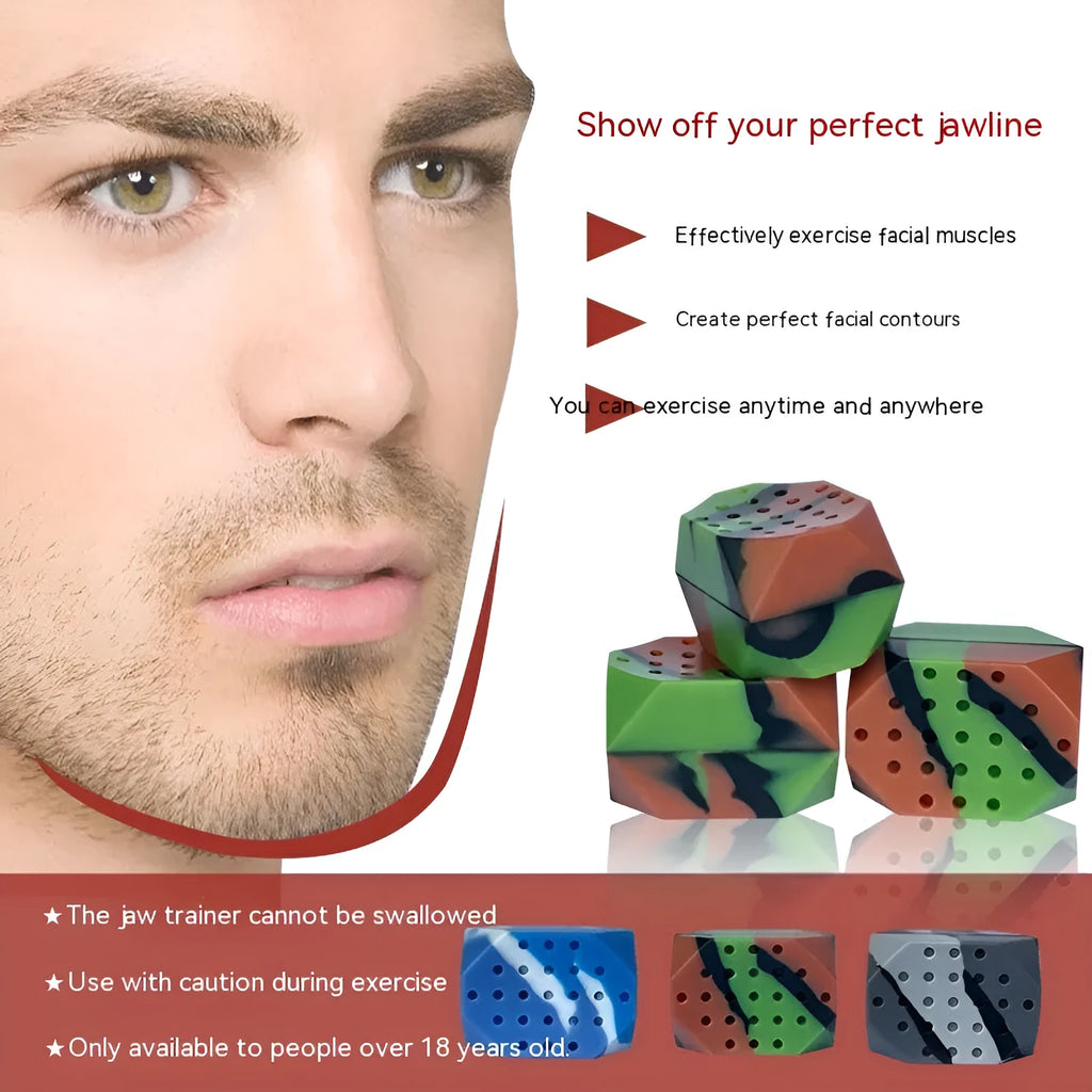 Two camouflage silicone facial fitness balls for masseter exercise and jaw tightening