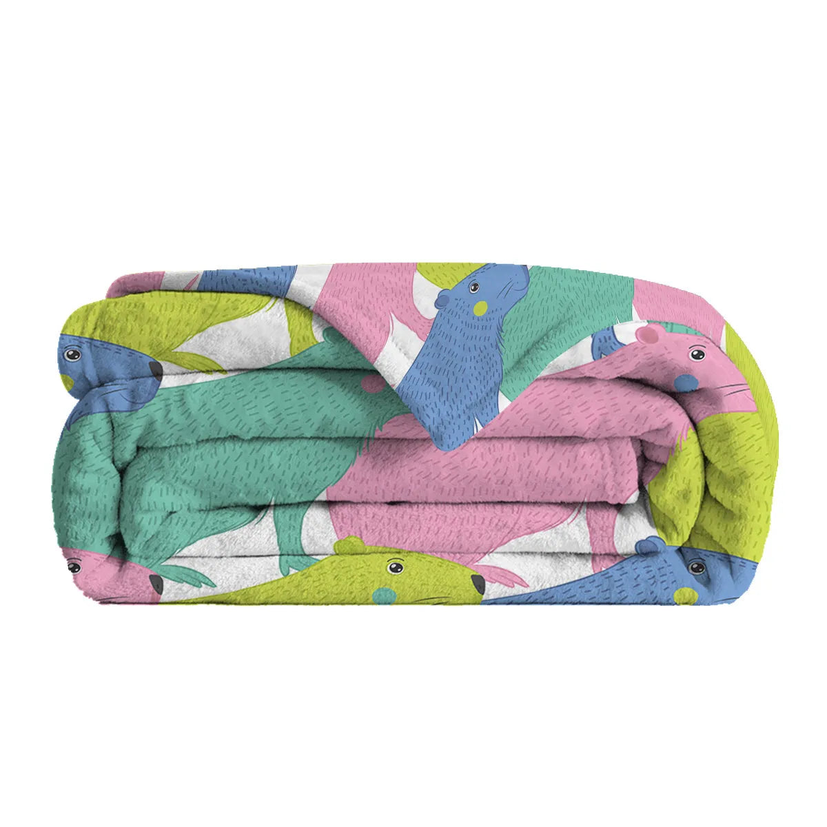 Flannel cartoon dolphin printed blanket in pink, soft flannel velvet throw for couch or outdoor use