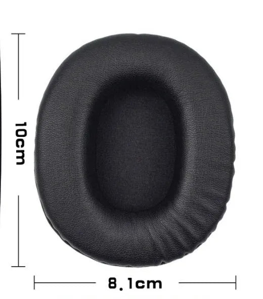 Black soft PU leather headphone covers for Sony 1R headphones, shown as a two-piece set.