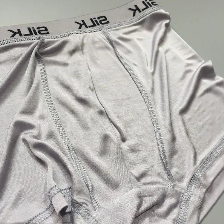 Men's silk shorts in navy blue with loose fit mid waist design