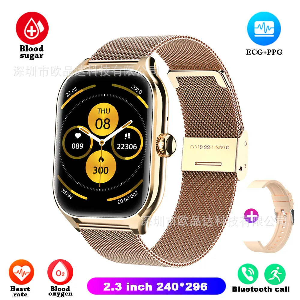 Full Touch Bluetooth Call Smart Bracelet in Black Net colour showing IPS screen with health data display