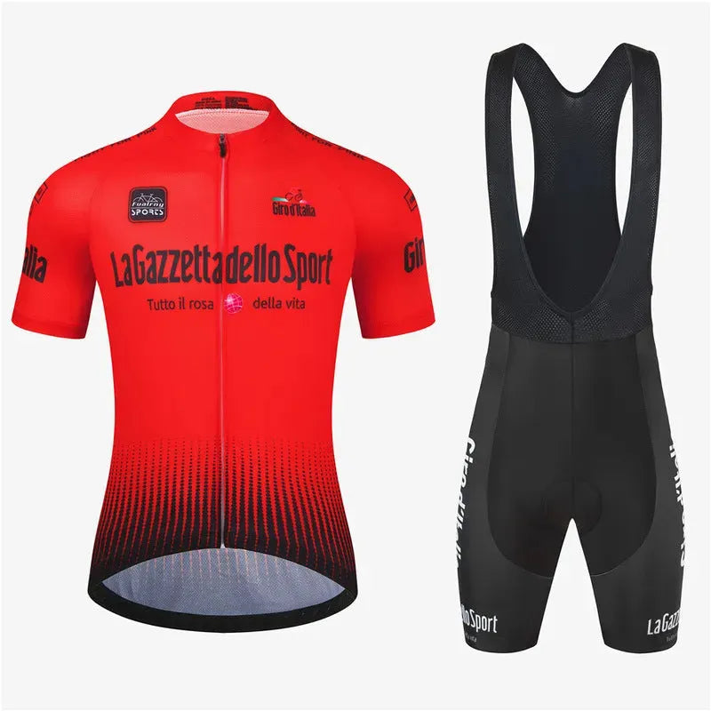 Patterned short sleeve cycling jersey for men and women in quick-dry polyester fabric.