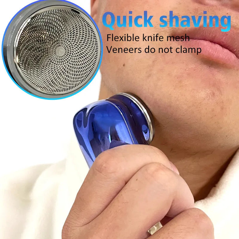 Mini portable rechargeable USB electric shaver with aluminium metal body and rotary 1-blade head