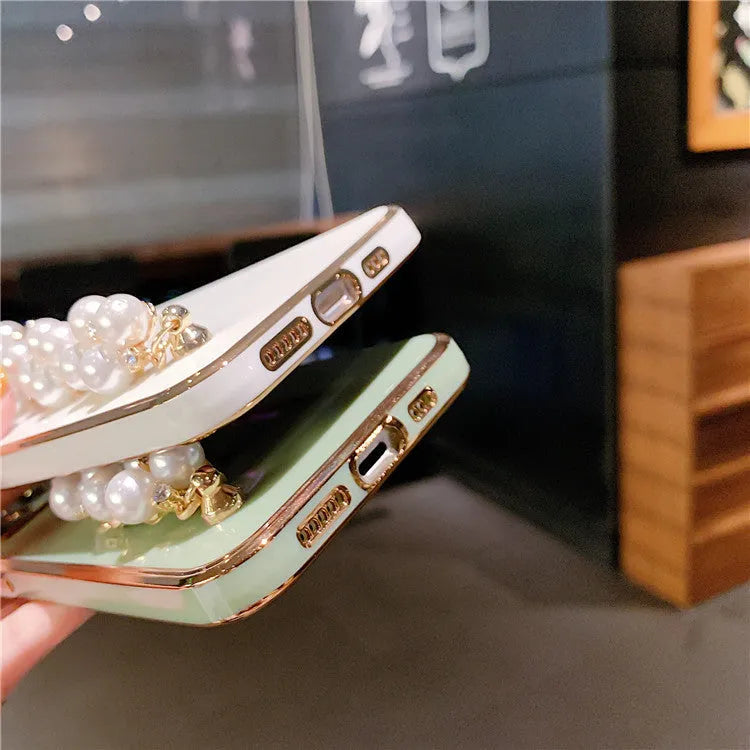 Electroplated pearl soft TPU phone case for Apple iPhone with anti-fall and anti-fingerprint protection, available in multiple colours