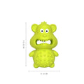 Green and yellow natural rubber squeaky dog toy for large breed aggressive chewers